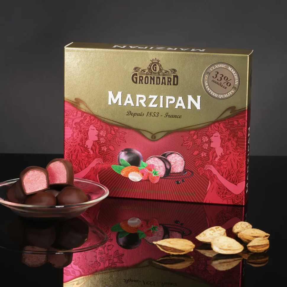  TM Grondard      (11120) Конфеты глазированные Марципановые Малина, 126г   в Кингисеппе
